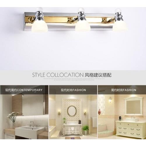 Mirror Headlight Bathroom LED Wall Lights 3 Heads 9w Simple Decoration Indoor Lighting LED Light Source Stainless Steel