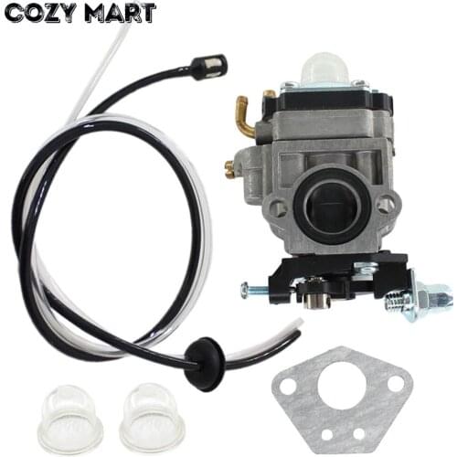 15mm Grass Trimmer Carburetor For 1E40F-5/1E44-5 430 42.7cc/49.3cc Brush Cutter Mowing Machine carb with Fuel Line Filter