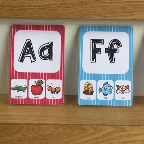 26 Alphabet Flash Cards for Baby Kids Montessori Learning Cards English Teaching Materials Memory Game