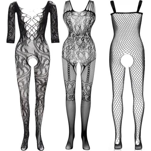 3 Pic Exotic Bodysuits Porn Sexy Lingerie Underwear Bodystockings Baby Doll Women Fishnet Open Crotch Teddies Mujer