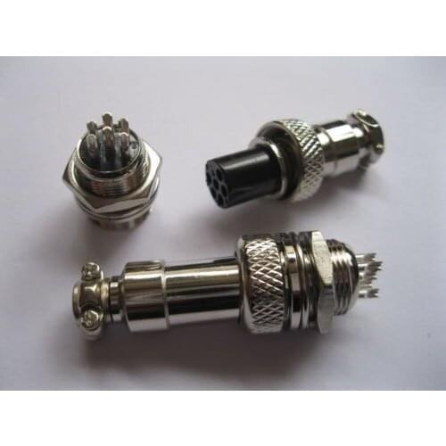 50 set XLR connector 6 Pin Audio Cable Connector 16mm Chassis Mount