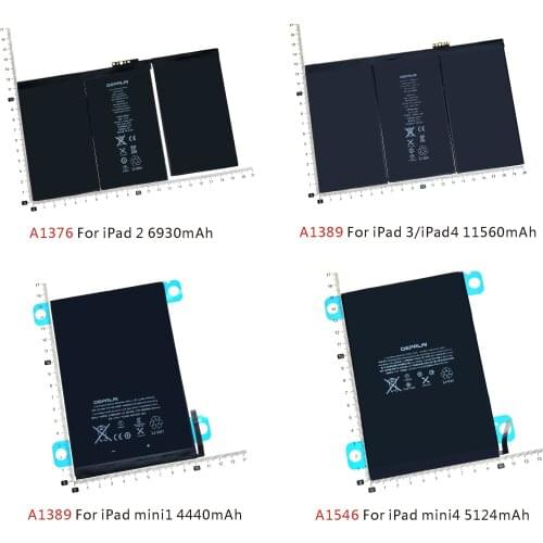 A1546 A1376 A1389 A1389 Tablet Battery For iPad 2 3 4 mini 1 mini4 Battery High Capacity A1403 A1416 A1395 A1396 A1538 A1550