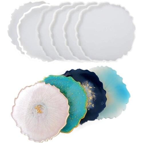 Irregular Coaster Silicone Resin Molds Coastera Epoxy Resin Casting Molds for DIY Making Wine Glass Coaster Tray Home Decoration