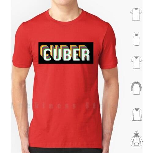 Cuber T Shirt Big Size 100% Cotton Cuber Cubing Retro Video Game Cool Puzzle Red Green Blue Orange 3x3 White Yellow Layers