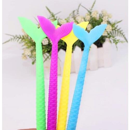 Ellen Brook 1 PCS Stationery Cute School Office Kawaii Supply Novelty Creative Mermaid Silicone Sweet Pretty Lovely Gel Pen