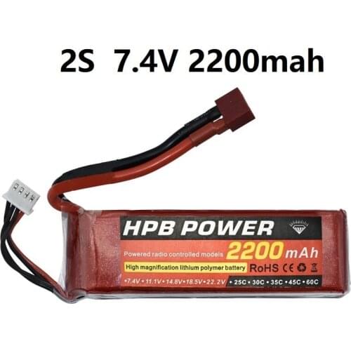 HPB 2s 2200mAh 7.4v Rechargeable Bettary for Rc Helicopter Car boat Airplane 2s battery RC toys Robots 7.4v Li-Polymer battery