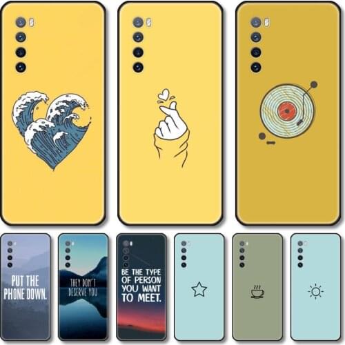 Personality custom Phone Case For Huawei Nova 2 3 4 5 6 7 8 SE i E Pro Lite black cell shell