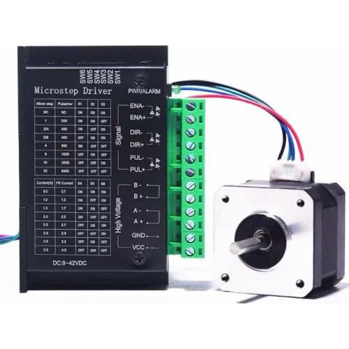 4set 42 Motor kit 42BYGH34 2 Phase 4 line Motor 0.28N.M long 34MM + TB6600 Driver DC24V 4.0A