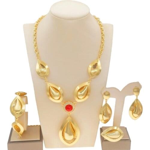 Yulaili Best Fashion Costume Accessories Necklace Set Hot Sale Women Exquisite Gold Plated Wholesale Spot Jewelry Set