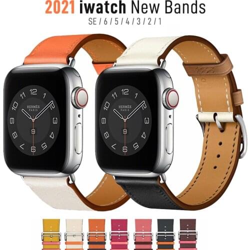 Leather Loop for Apple Watch Band 42mm 38mm 40mm 44mm Mix Color Wristband Strap for iWatch 4 3 2 1 Watchband Series 3 5 6 se