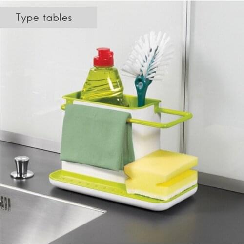 Kitchen Storage Shelf Sponge Holder Draining Sink Box Organizer Draining Rack Dish Storage Rack Stands Tidy Utensils Towel Rack