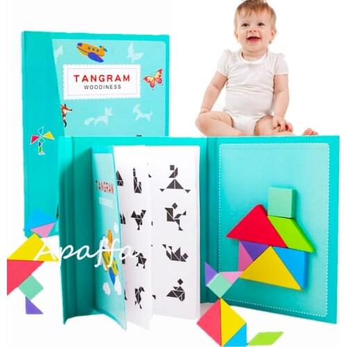 Magnetic 3D Puzzle Jigsaw Tangram Game Baby Montessori Learning Educational Toy Drawing Board Game Toys for Children Brain Tease