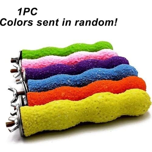 Small Animals Cockatiels Grinding Supplies Pet Cage Accessories Rough Sand Wood Bird Cockatoo Stand Parrot Perch Hanging Decor