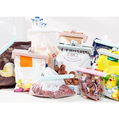 PP Multi Purpose Reusable Sealing Storage Clamp Snap-fastener 2Pcs/Set Blue/Pink Kitchen Gadgets Food Bag Clips