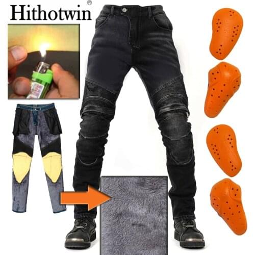 Aramid Plus Velvet Motorcycle Pants Men Moto Jeans Protective Gear Riding Touring winter Motorbike Trousers Motocross Pants