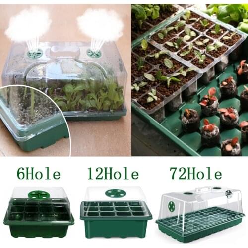 New gardening adjustable breathable cover seedling tray 6 hole seedling box three-piece sowing heat preservation