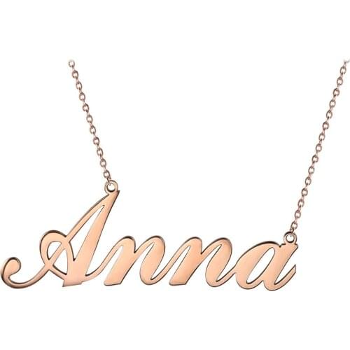 BONISKISS New Arrival Nameplate Necklace For Women Men Stainless Steel Necklace Letter Name Necklace Gift 2020