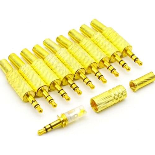 Lot gold plated 3.5mm plug RCA Audio Connector RCA audio plug 3.5 jack Stereo Headset Dual Track Headphone