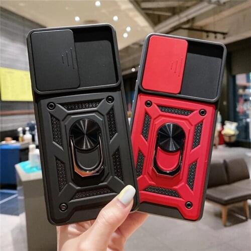 Shockproof Armor Phone Case For Samsung Galaxy A52 A72 S20 FE S21 Plus Note 20 Ultra Anti-Fall Finger Ring Holder Magnetic Cover