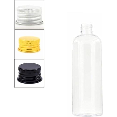 300ml empty Plastic Bottles, clear PET bottle with silver/gold aluminum Lid