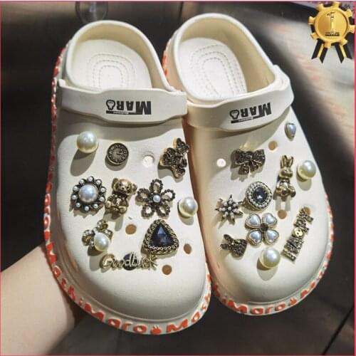 Retro Metal Rhinestone Croc Charms Designer DIY Animals Shoes Decaration Charm for Croc JIBS Clogs Kids Women Girls Gifts