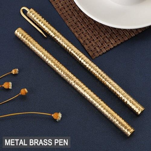 Retro Brass Pure Brass Metal Ballpoint Pen Gift Pen Retro Pocket Luxury Pen For Writing Stationery Office school Supplies