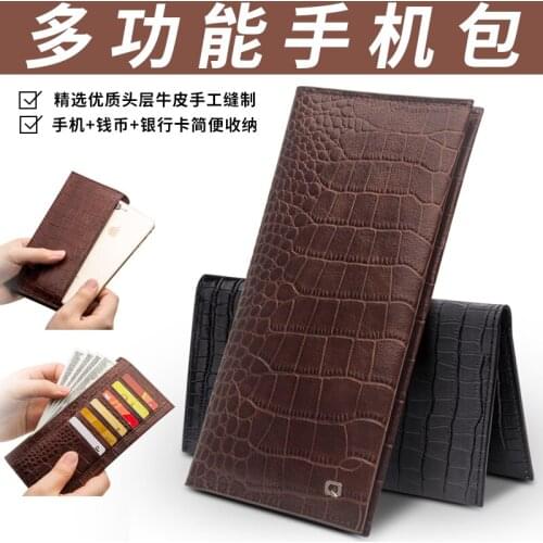 Luxury Ultrathin Genuine Leather Pocket Case for iPhone 7 8 Plus Bussiness Wallet Card Slots Shell Cover for iPhone 7 8 Plus