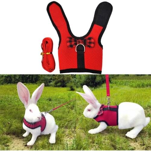 Mesh Soft Pet Rabbit Harness With Leash Strap for Hamster Rat Chinchillas Guinea Pig Small Animal Clothes Vest Rabbits Accessory