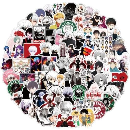 10/50/100pcs Japanese Anime Tokyo Ghoul Stickers for Luggage Laptop Skateboard Bicycle Decal Pegatinas Stickers Children Gift