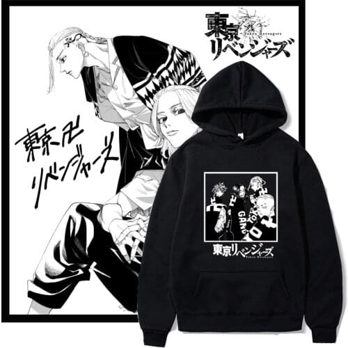 Sano Manjiro Cartoon Print Hoodie Harajuku Pullover Sweatshirt Japanese Anime Tokyo Revengers Cosplay Punk Street Fashion Hoodie