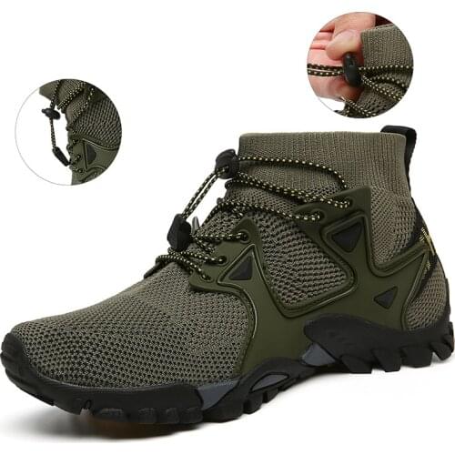 Outdoor Hiking Sneakers Climbing Shoes Men Trekking Fishing Shoes Women Breathable Tactical Boots Sneakers Camping Sports Shoes