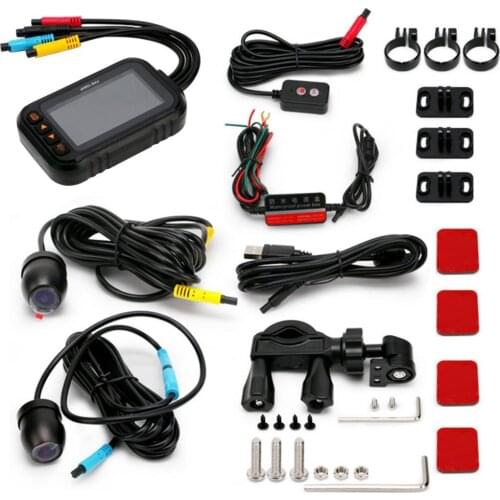 Motorcycle DVR Wireless 3inch Wide Angle 1080P HD Dual Lens Front Rear Driving Recorder Motorbike Night Vision Dashcam Camera