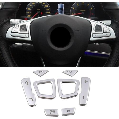 For Mercedes Benz E Class W213 2016-2018 Interior Part Modify Steering Wheel Switch Button Sequins Cover Decoration Trim