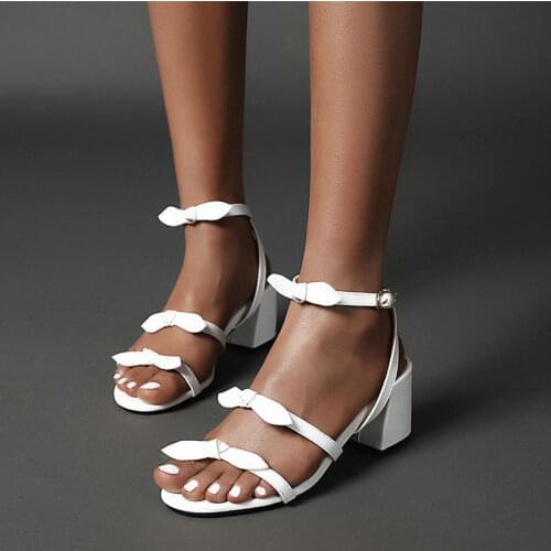 COOLULU 2020 Women Sandals Patent Leather Open Toe Sandals Slingback Buckle Design Sexy Party Shoes Ladies Sandal Size 33-48