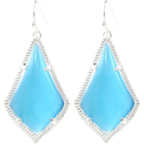 Kace Highly Bright Cateye Drop Earrings for Women