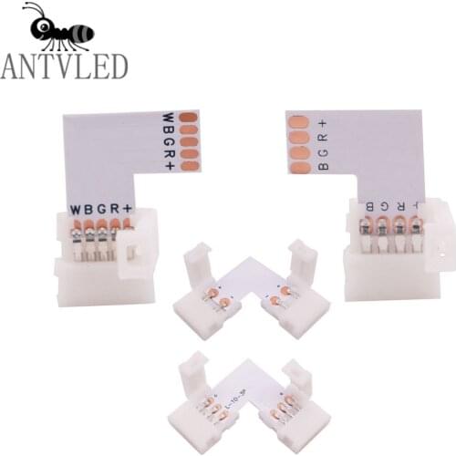10pcs 2pin 3pin 4pin 5pin LED Connector L Shape Solderless Corner For PCB 10mm WS2812B 5050 3528 RGB LED Strip Light Connectors