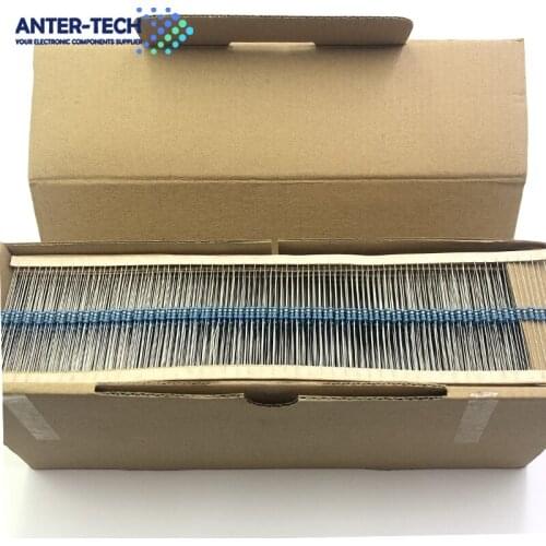 100pcs 1/4W 1R~22M 1% Metal film resistor 100R 220R 1K 1.5K 2.2K 4.7K 10K 22K 47K 100K 100 220 1K5 2K2 4K7 ohm resistance