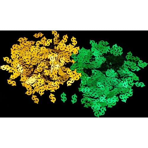 15g/pack Dollars Pattern Decor for Nail Art Decoration DIY Design Gold Green Nails Sequins Slime Mix Charm