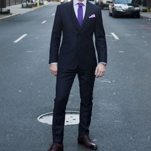 2021 Tailor Made Fashion Handsome Black Loose Style Slim Fit Men Suits Groom Tuxedo For Wedding Dinner Party Male Clothing 3 Prc