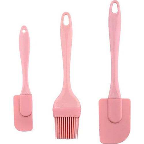 3pcs/set Cream Scraper DIY Bread Cake Butter Spatula Mixer Oil Brush Kitchen Baking Tool Silicone Non-stick Spatula