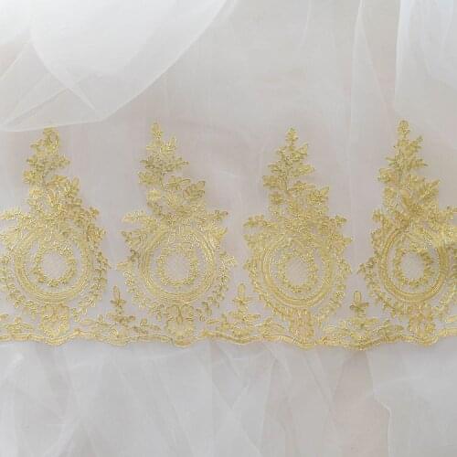 3Yard/Lot Multicolor Net Bottom Ultra-wide Pineapple Pattern Light Gold Lace Trim Wedding Dress Lace Fabric 28CM Accessories