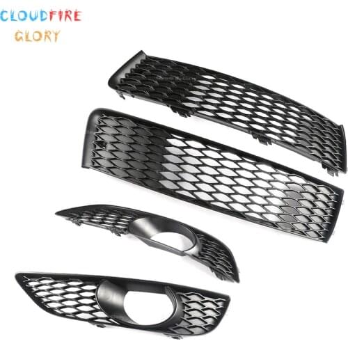 4L0807675C 4L0807676C 4L0807698B 4L0807697B 1 Set Front Lower Upper Bumper Grill Fog Light Bezel For Audi Q7 S-Line 2010-2015
