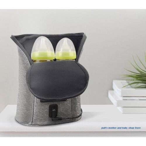67JC Multifunctional Car USB Dual-bottle Milk Warmer Bottle Heated Cover Portable 12V