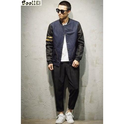 Boollili Plus Size 5XL Casual Mens Denim Jacket Blue Spring Jacket Men Bomber Jacket Mens Coat Bombers Homme Outwear Parka Men