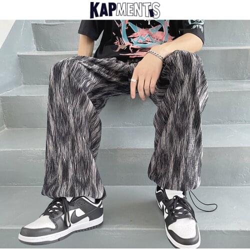 KAPMENTS Men Harajuku Tie Dye Streetwear Sweatpants 2021 Mens Baggy Causal Korean Fashion Joggers Pants Male Vintage Pants 5XL