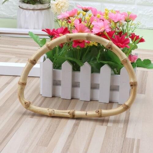 D shape Bamboo Handle for Handmade Handbag DIY Tote Purse Frame Making Bag Hanger LX9F