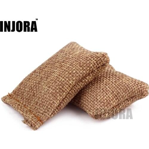 INJORA 2PCS Sandbags Decoration for 1:10 RC Rock Crawler Traxxas TRX-4 Axial SCX10 90046 90060 D90 D110 Tamiya CC01