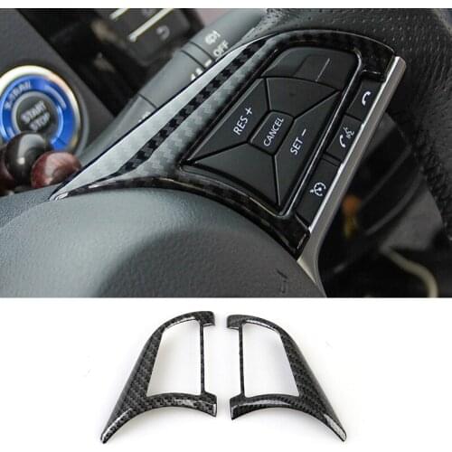 For Nissan Leaf 2018 2019 ABS water transfer printing style Interior Steering Wheel Adjustment Button Cover Trim 2 Pieces/Set