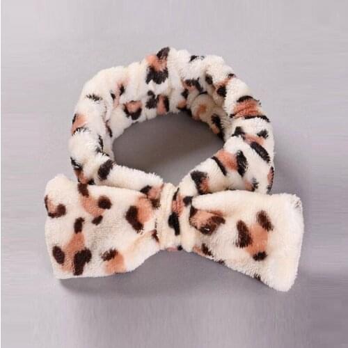 1pc Headbands Bow Shower Elastic Hair Band Coral Fleece Headbands For Washing Face Head Wraps Makeup Cosmetic Sweet Headbands