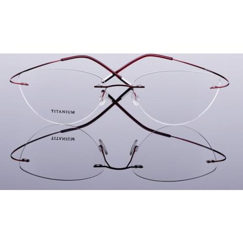 Reven Jate Flexible Titanium Alloy Rimless Eyeglasses Frame for Optical Prescription Glasses Eyewear for Women and Men 20003
